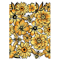 Crafter's Companion Bees in the Border A6 Background Layering Stamps (CC-ST-CA-BKBEE)